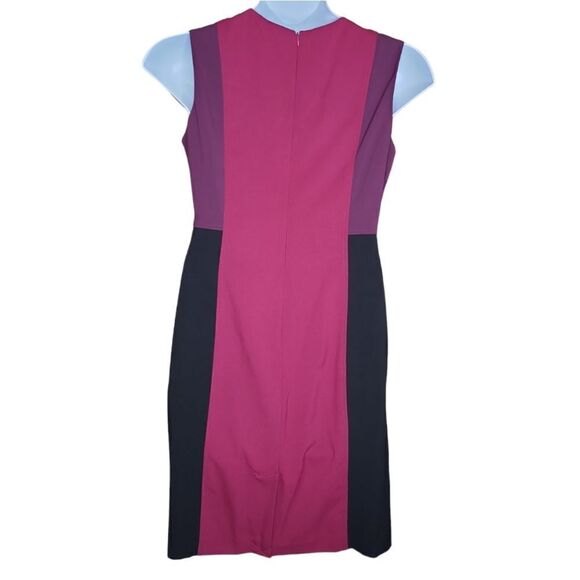 NEW Calvin Klein color‎ block pink sleeveless beet combo office dress 8 - Picture 3 of 9